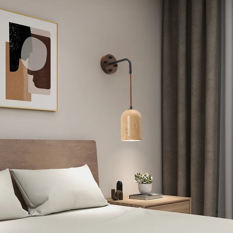 applique murale led en pierre naturelle avec interrupteur et livraison directe - vue 4 sur 10