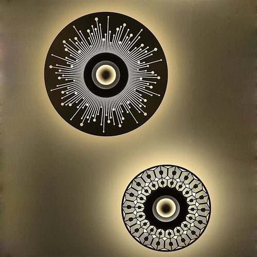 applique murale en cuivre sculpté avec lumières led décoratives - vue 4 sur 12