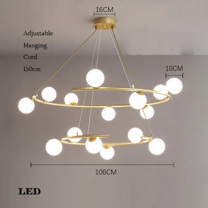 lustre créatif en fer et verre tendance pour décoration intérieure - vue 12 sur 16