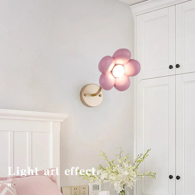 applique murale à pétales roses pour chambre de princesse - vue 5 sur 7