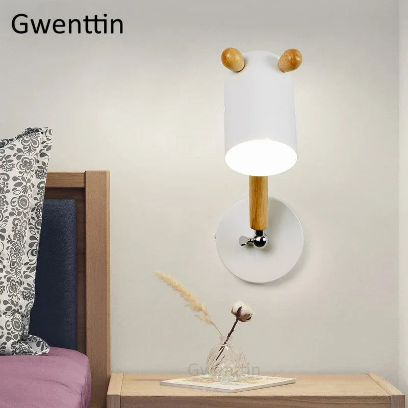 applique murale nordique en bois et fer pour enfants - vue 4 sur 9