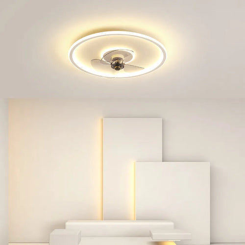 ventilateur de plafond intelligent avec télécommande et éclairage LED - vue 3 sur 11