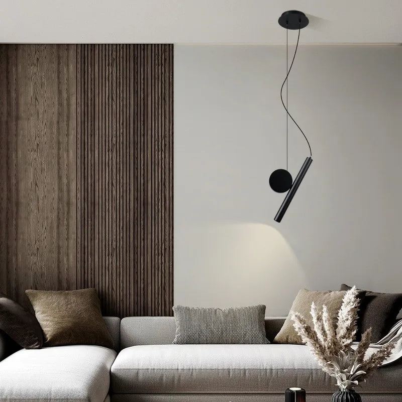 lampe suspension led blanc noir réglable - vue 4 sur 7
