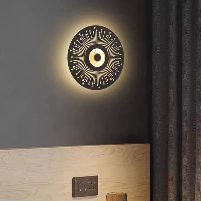 applique murale led ronde art déco pour ambiance chaleureuse - vue 3 sur 12