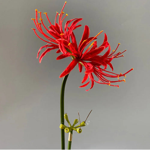 belle branche de fleurs higan en soie pour déco mariage et photographie - vue 2 sur 11
