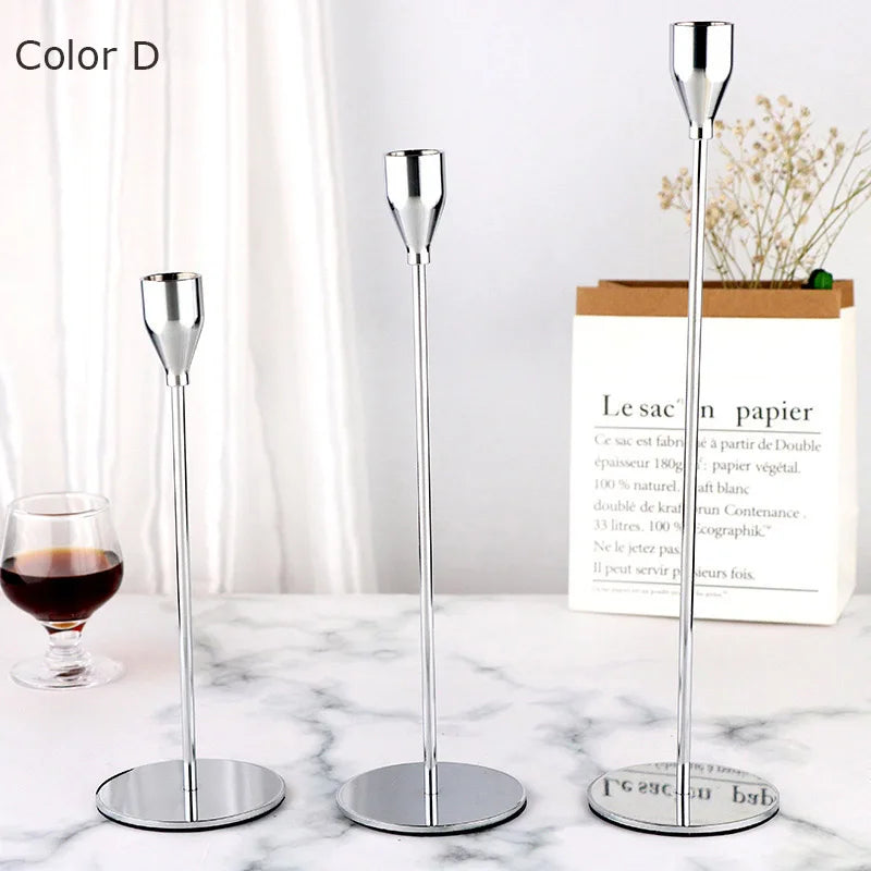 bougeoirs en métal luxueux pour mariage et décoration élégante - vue 8 sur 11