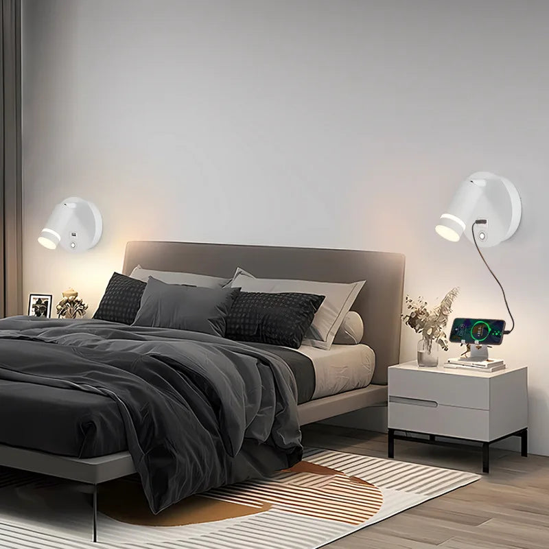 lampe de lecture led rotative avec port usb et interrupteur type-c - vue 4 sur 17