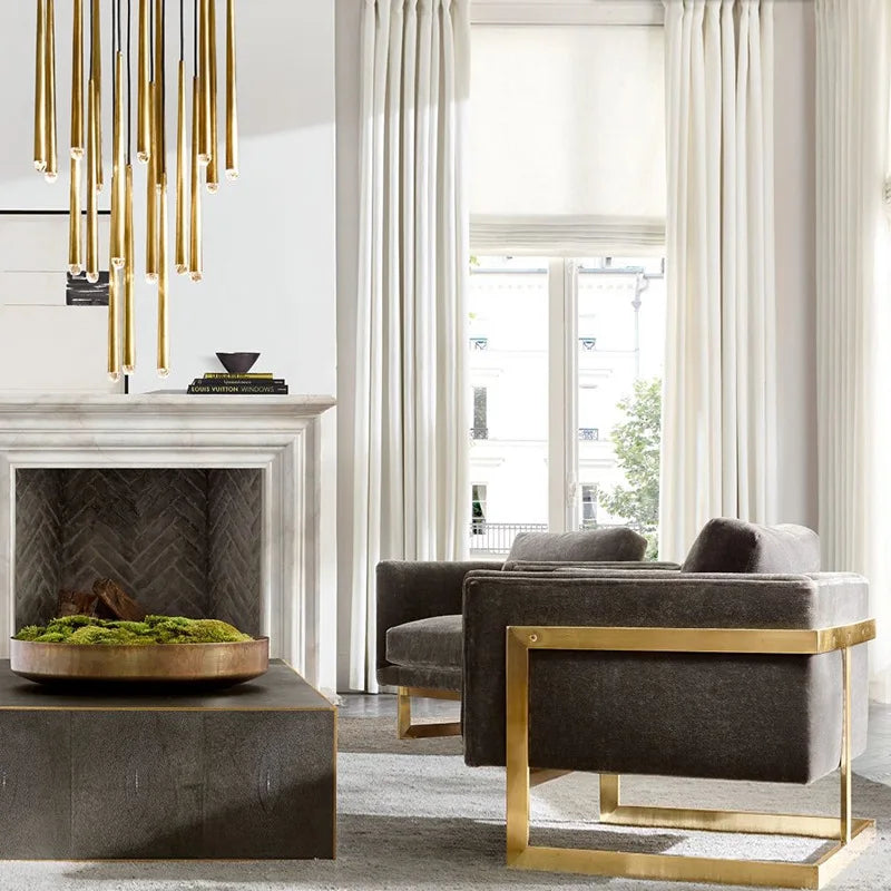 suspension lustre nordique en cuivre pour villa