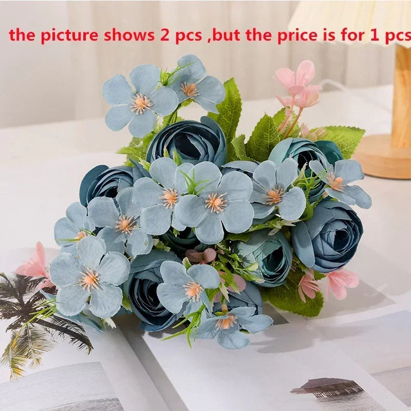 bouquet de fleurs artificielles en soie pour décoration intérieure - vue 9 sur 12