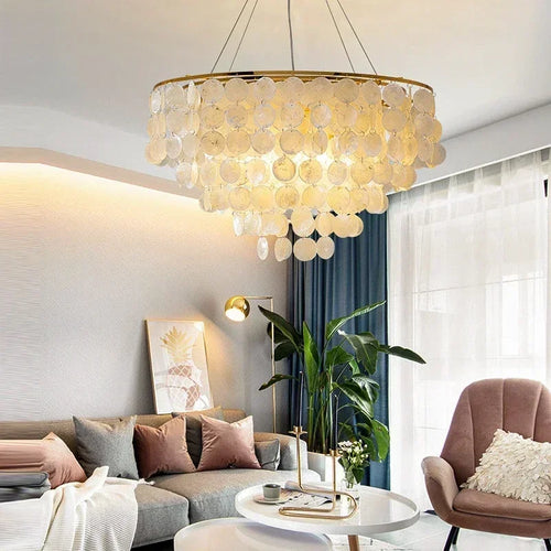 lustre moderne en coquillage design créatif pour intérieur élégant - vue 5 sur 12