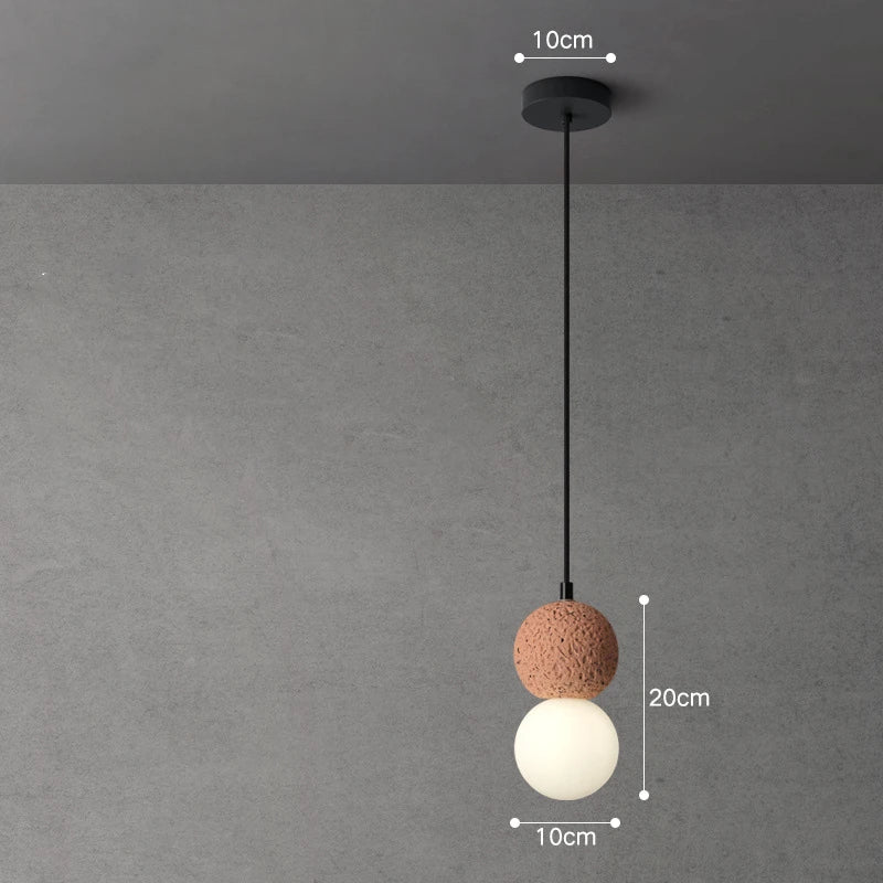 suspension LED boule ciment intérieur moderne nordique