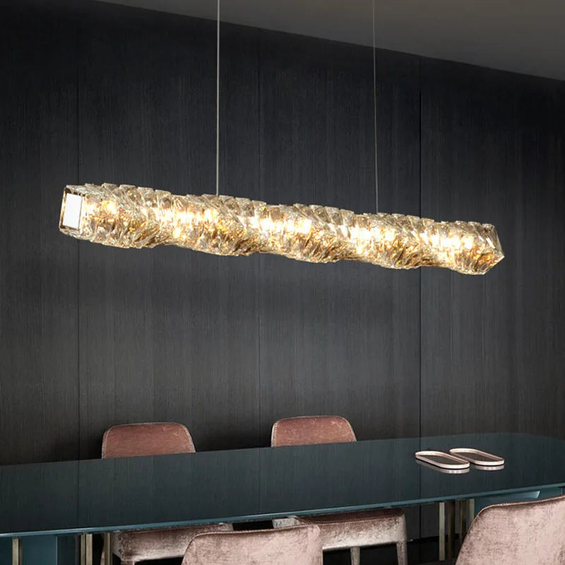 lustre Or Dimmable anneau lumière intérieur maison chambre salle à manger salon plafond moderne luxe cristal LED