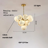 lustre moderne en marbre doré et noir pour éclairage élégant