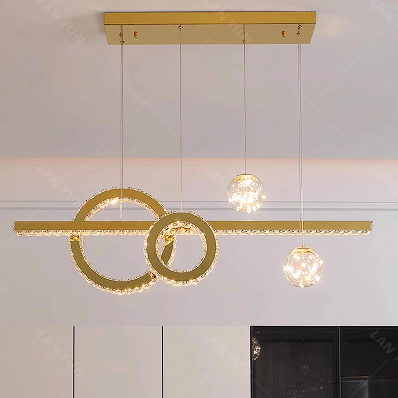 Lustre moderne en cristal pour éclairage intérieur - vue 5 sur 6