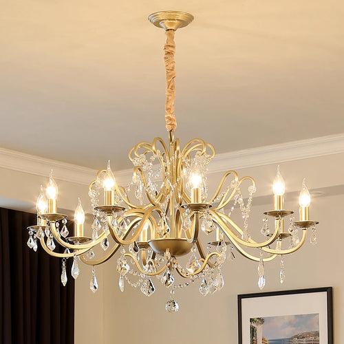 lustre en cristal vintage avec bougie led pour un éclairage élégant - vue 3 sur 10