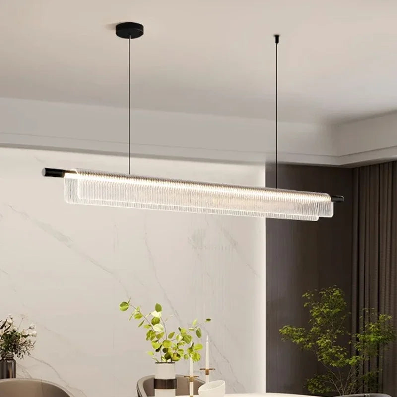lustre linéaire moderne pour décoration intérieure et restaurant - vue 5 sur 18