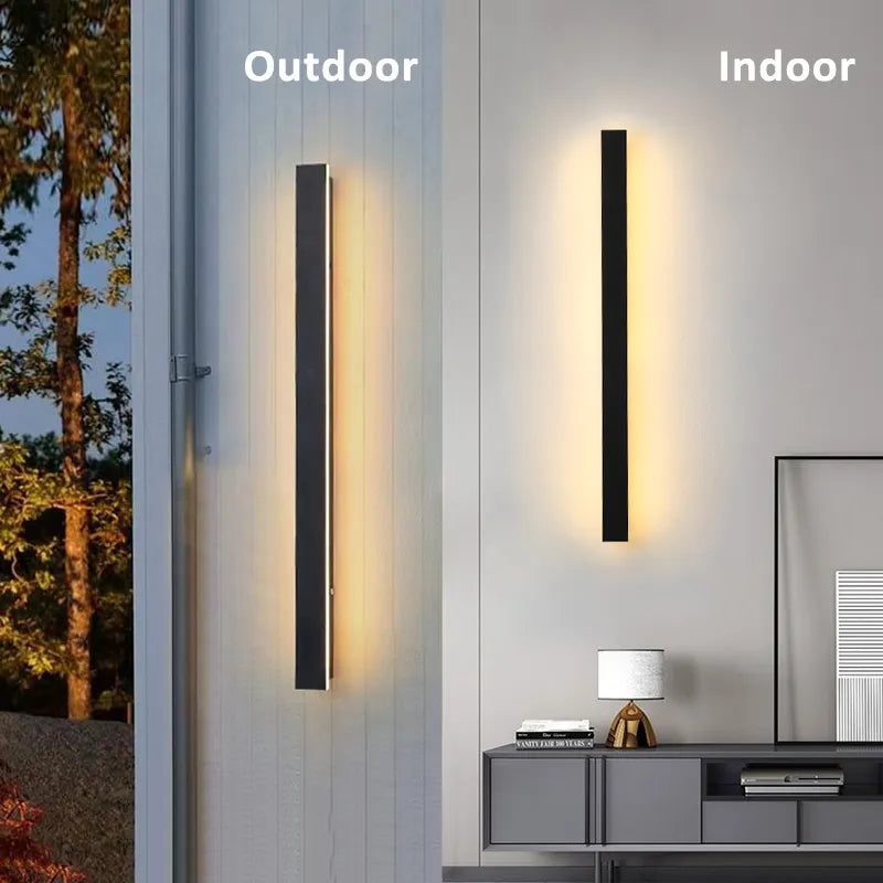Applique murale led extérieure étanche longue bande moderne - vue 6 sur 9