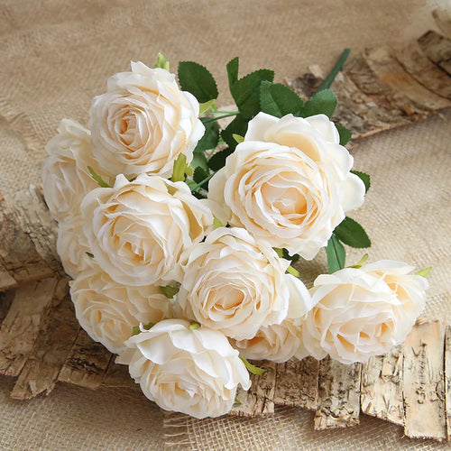 10 têtes de fleurs artificielles pour décoration mariage et festival - vue 3 sur 15