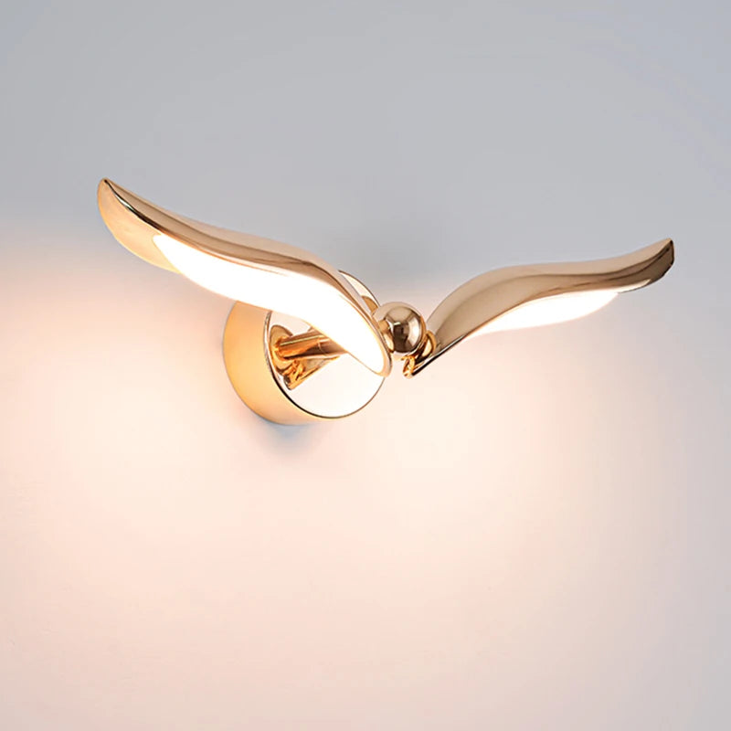applique murale moderne led en forme de mouette créative - vue 2 sur 8