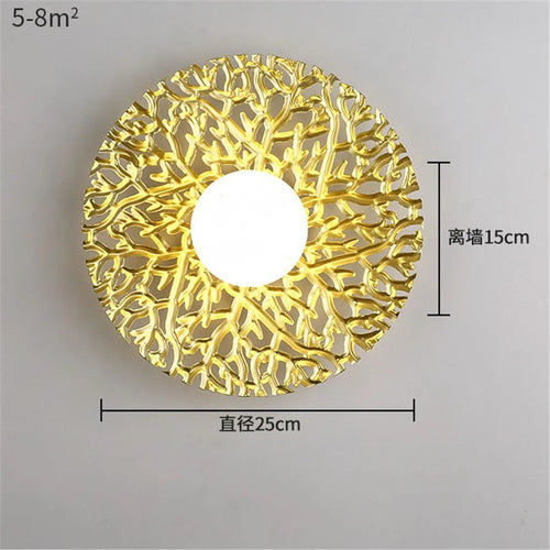 applique murale LED ronde en métal nordique décoratif pour intérieur moderne - vue 22 sur 23