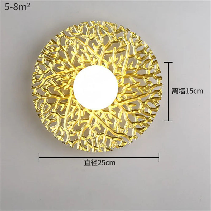 applique murale LED ronde en métal nordique décoratif pour intérieur moderne