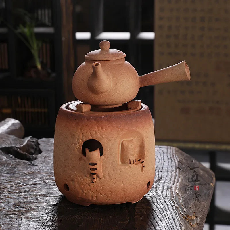 Théière céramique artisanale style kung fu rétro résistante - vue 3 sur 7