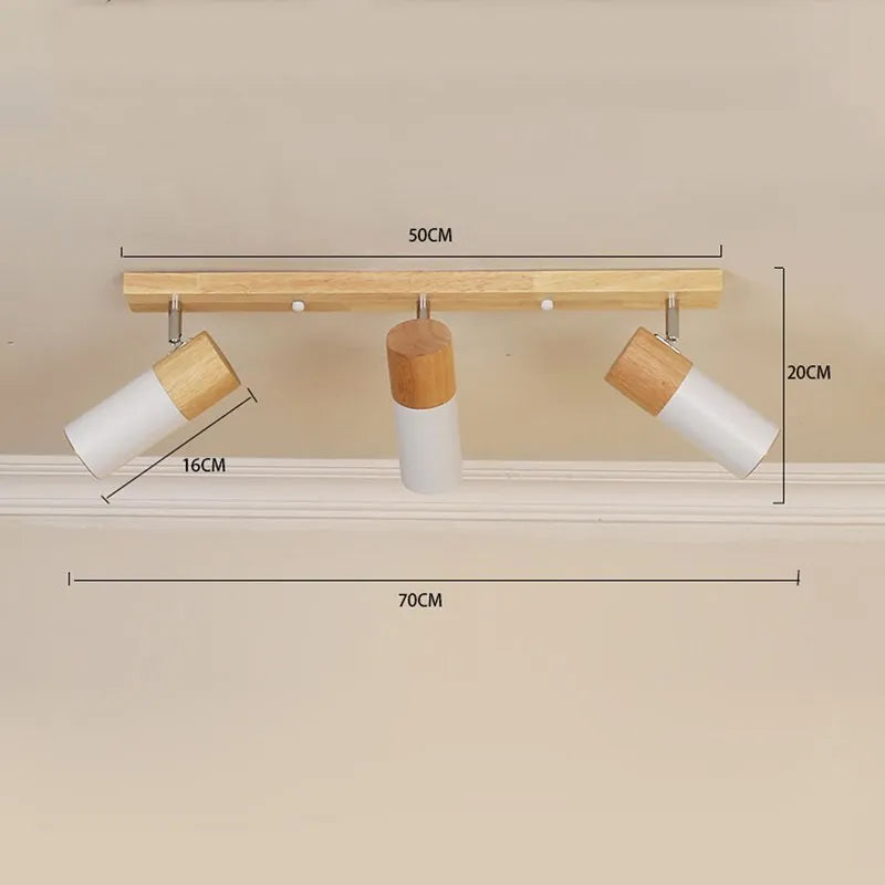 Plafonnier nordique en bois à tête unique