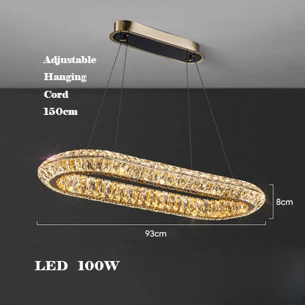 lustre en cristal doré design moderne pour intérieur élégant - vue 10 sur 11