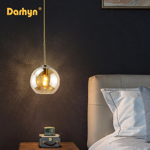 lampe suspendue en verre design moderne pour loft - vue 5 sur 12
