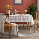 Chemin de table dentelle florale vintage beige bohème