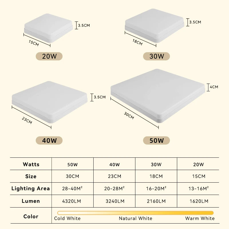 plafonnier led moderne carré pour intérieur design élégant - vue 4 sur 18
