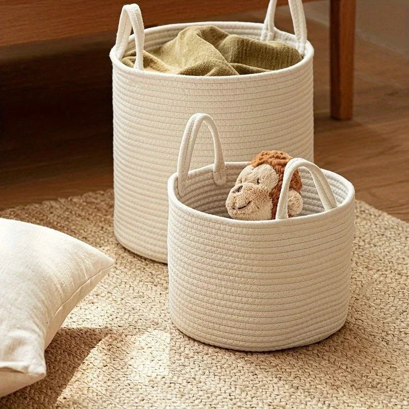panier de rangement en corde pour jouets bébé et enfant - vue 4 sur 6