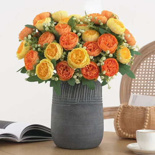 fleurs artificielles pivoines en soie pour mariage décoration florale - vue 10 sur 12