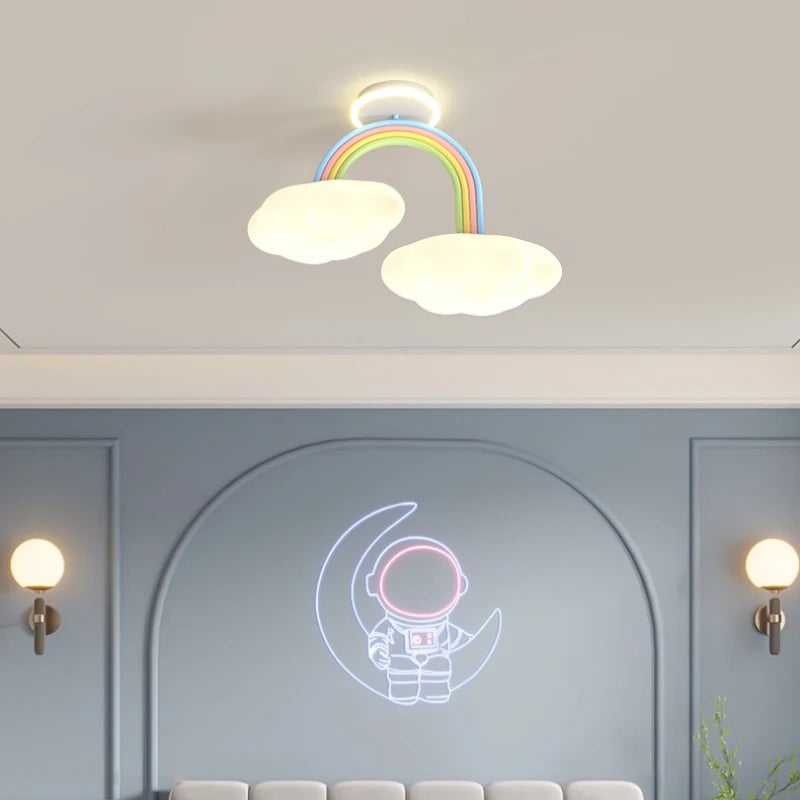 lustre mignon pour chambre d'enfants en style princesse et nuage - vue 6 sur 7