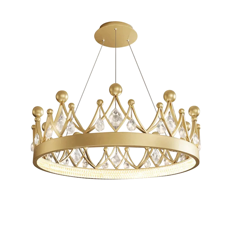 2024 Simple bedroom lamp children's room living room light luxury crown crystal chandelier  pendant lights  room decor - vue 6 sur 10