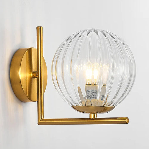 applique murale led moderne en fer avec abat-jour en verre - vue 2 sur 10