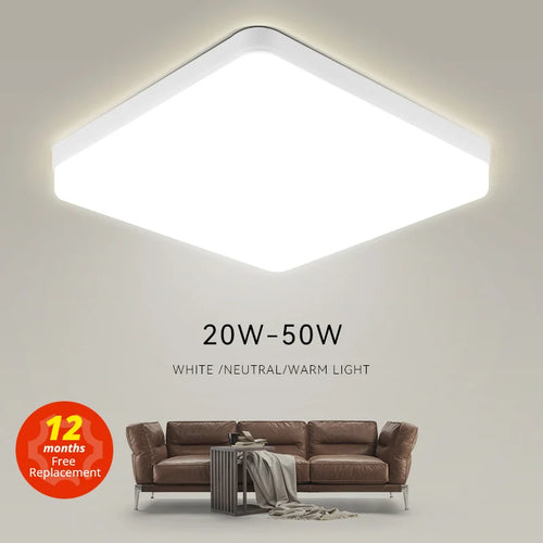plafonnier led carré éclairage intérieur moderne et élégant - vue 2 sur 14