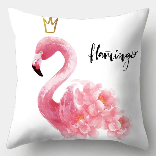 housse de coussin flamant rose tropical 45 cm x 45 cm décoratif