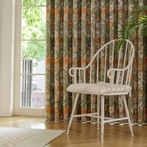 Rideau occultant motif floral moderne pour salon chambre