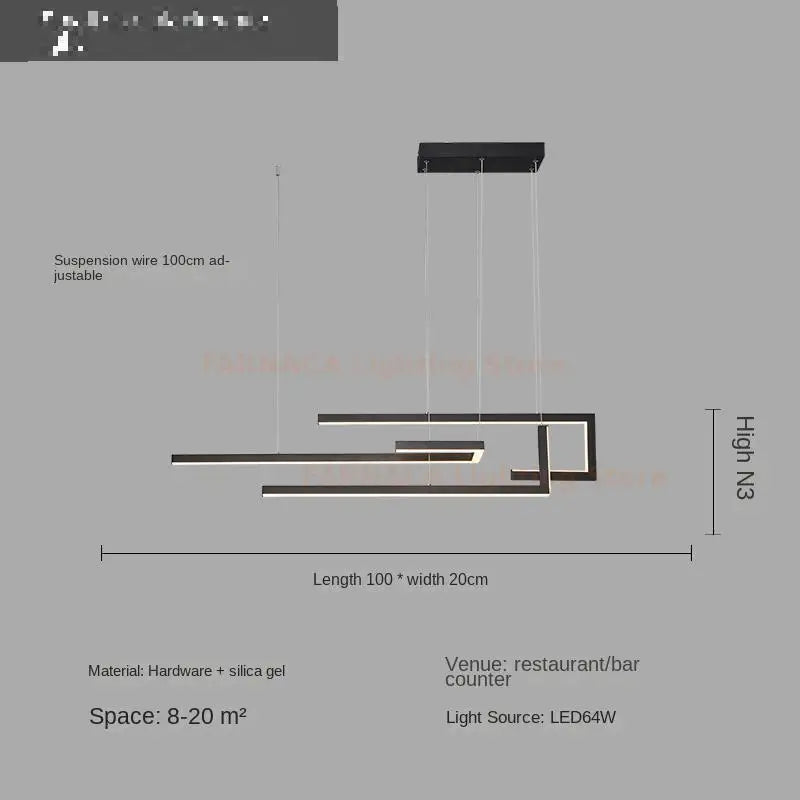lustre led minimaliste moderne nordique pour restaurant bar