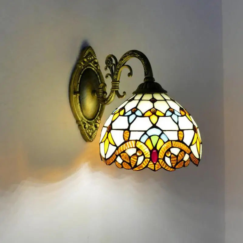applique murale en verre méditerranéen style vintage éclairage LED - vue 3 sur 10