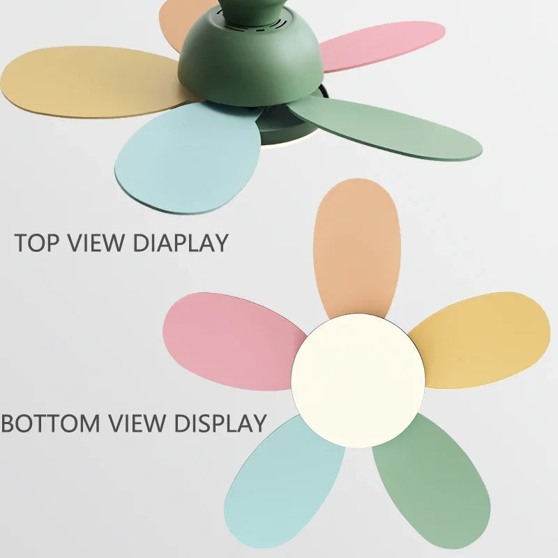 ventilateur de plafond moderne pour enfants avec lumière et contrôle - vue 5 sur 10