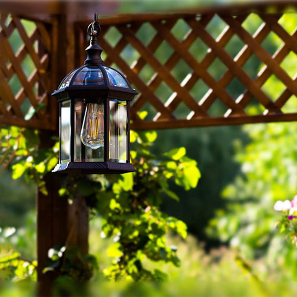 lustres extérieurs rétro créatifs pour jardin et gazébo - vue 3 sur 6
