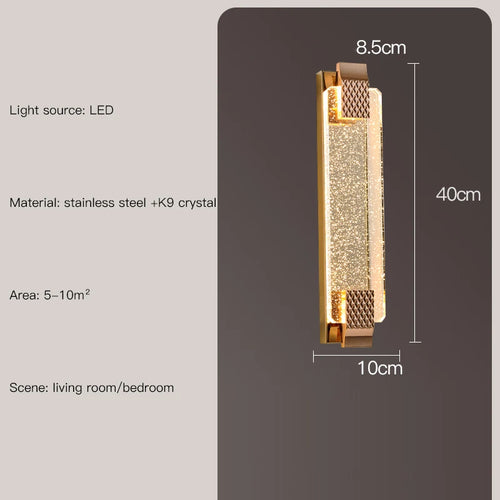 applique murale luxe nordique en cristal moderne éclairage décoratif - vue 11 sur 15