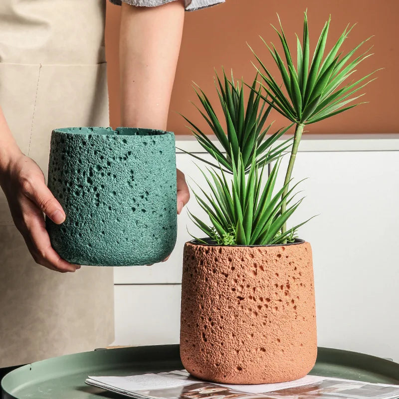 pot de fleur moderne en ciment pour décoration intérieure et extérieure - vue 3 sur 19