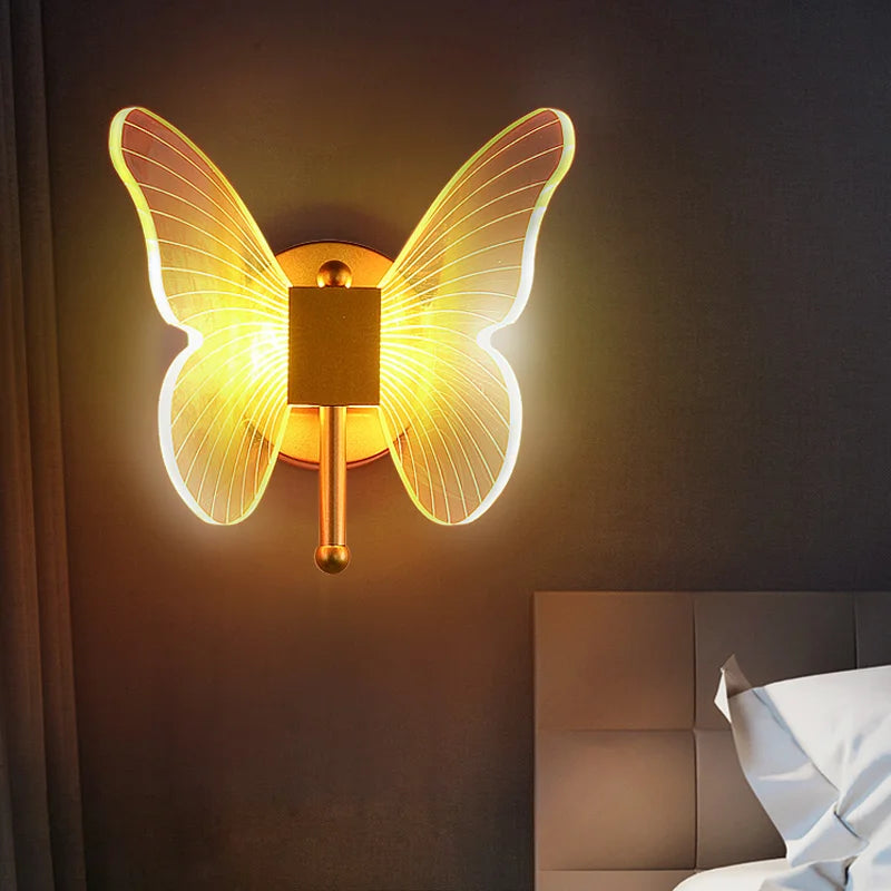 lustre papillon led suspension acrylique maison déco