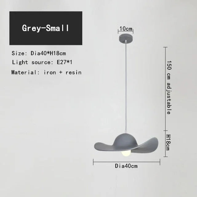 Italian Style LED Pendant Lamp For Kitchen Living Room Attic Bedroom Homestay Resin Straw Hat E27 Chandelier Home Improvement - vue 9 sur 10