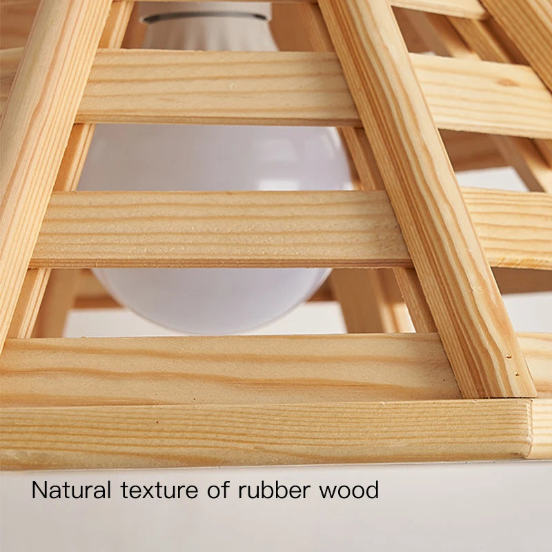 suspension en bois moderne avec éclairage led pour intérieur - vue 6 sur 7