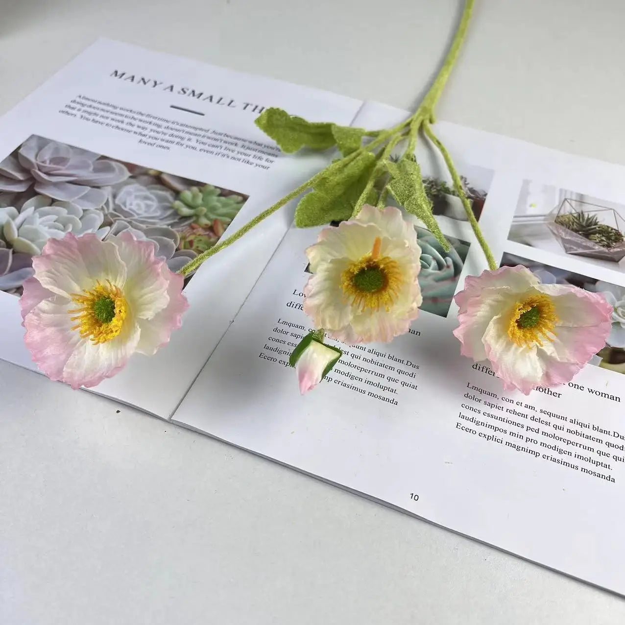 fleurs de pavot artificielles en soie pour décoration et événements - vue 9 sur 21