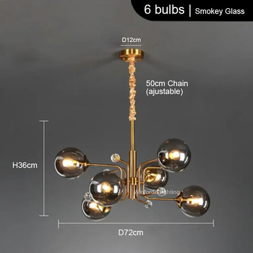 lustre led moderne 10 globes luminaire décoratif - vue 10 sur 18